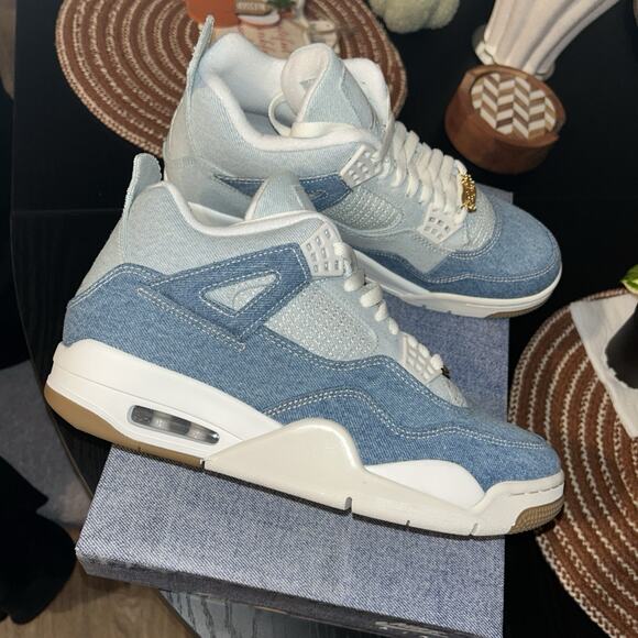 Nike Air Jordan 4 Retro Denim shoes Sail Gum Women’s 11/men 9.5 - Picture 1 of 9